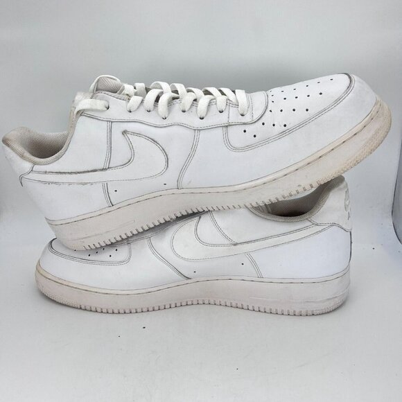 Nike Air Force 1 AF1 07 Low Men Size 18 Sneaker Shoes Triple White 315122-111 - Picture 9 of 12